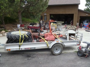 Bringing home tractor parts