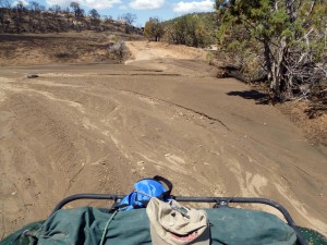 Mud flow across access road