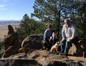 Pam, myself, and our 3 dogs near Squirrel Rock.