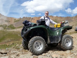 Jerry with "The Griz" ATV in Tomboy Basin