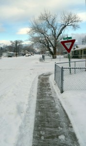 Plowed sidewalks.