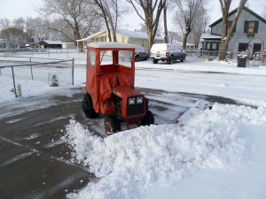 Clearing the driveway.