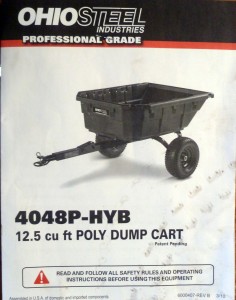 Manual for our new dump cart.