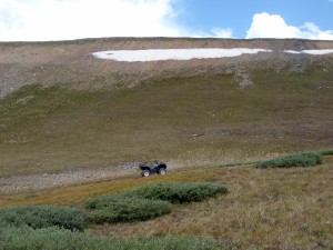 Above timberline where snow often stays all year, about 12,600 feet