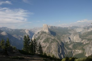 Half-Dome (Center) with Vernal and Nevada Falls to the right