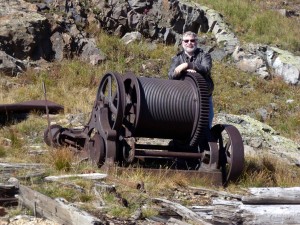 Jerry with old mine hoist