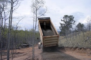 Second truck dups load "down" driveway