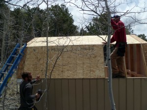 Roof sheeting in place