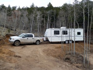 RV at the top of the circular drive