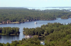 Islands and water view from top of the tower