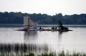 Tiny island has a house