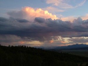 Stormy evening sunset