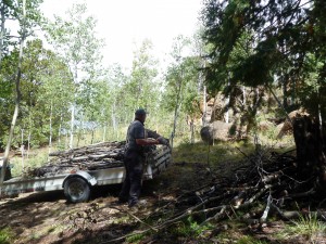Jerry loading another load of burn pit wood