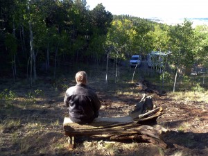 Bench has a view "down valley"