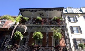 Very ornate iron work on display in the French Quarter