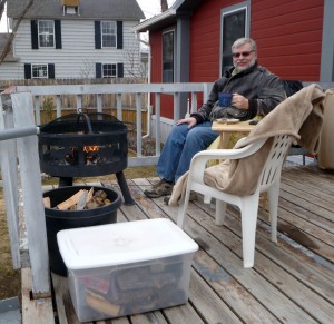 Tea by fire pit…nice way to start the day