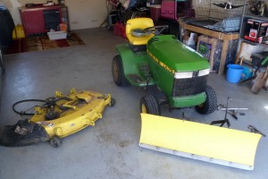 Blade off, mower deck going on