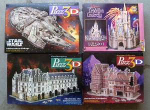 A few of Felicity's 3-D puzzles from storage