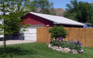 Front flower bed and garage