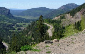 3 levels of roadway on Wolf Creek Pass. (Web photo.)