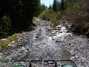 Water overflowing the trail