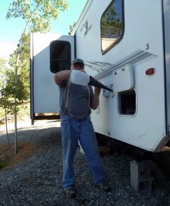 Jerry putting water in The Box