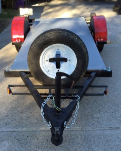Spare tire dominates the front end
