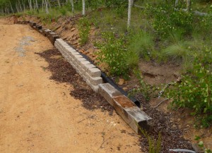 Landscape blocks along lower drive