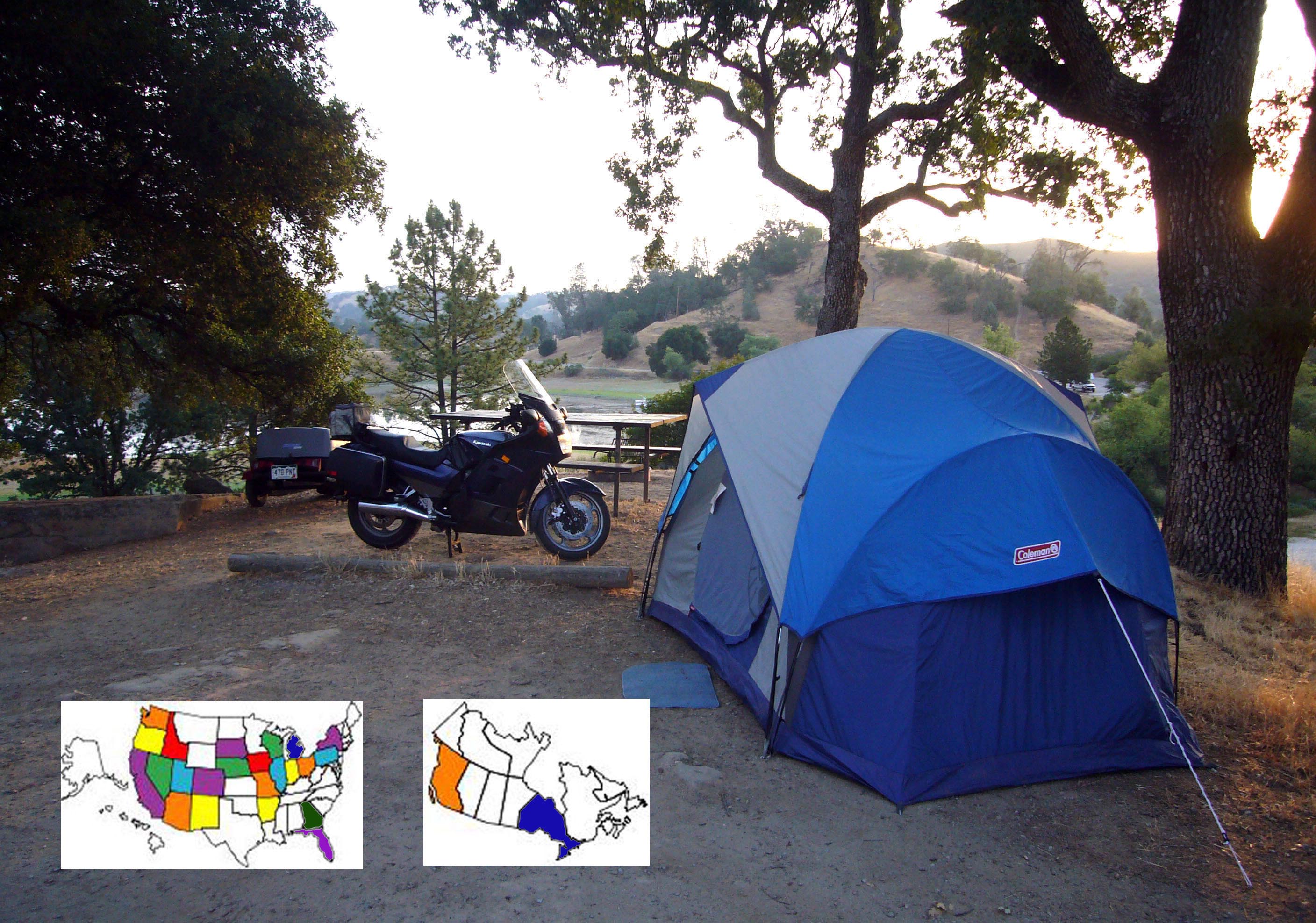 Motorcycle camping